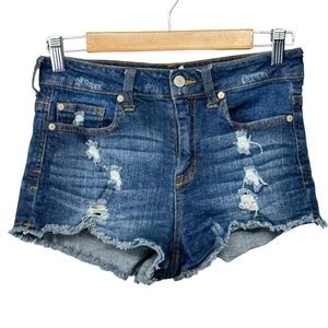 ALTAR’D STATE Jean Shorts Distressed Dark Wash Size 27/5 High Waisted